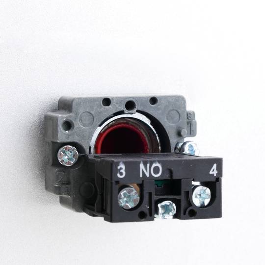 Botão de pressão momentâneo 22mm 1NO 400V 10A normalmente aberto vermelho