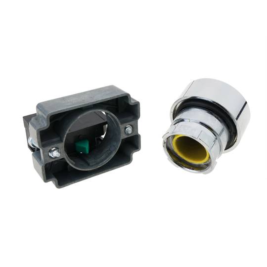 Push button momentary 22mm 1NO 400V 10A normally open yellow