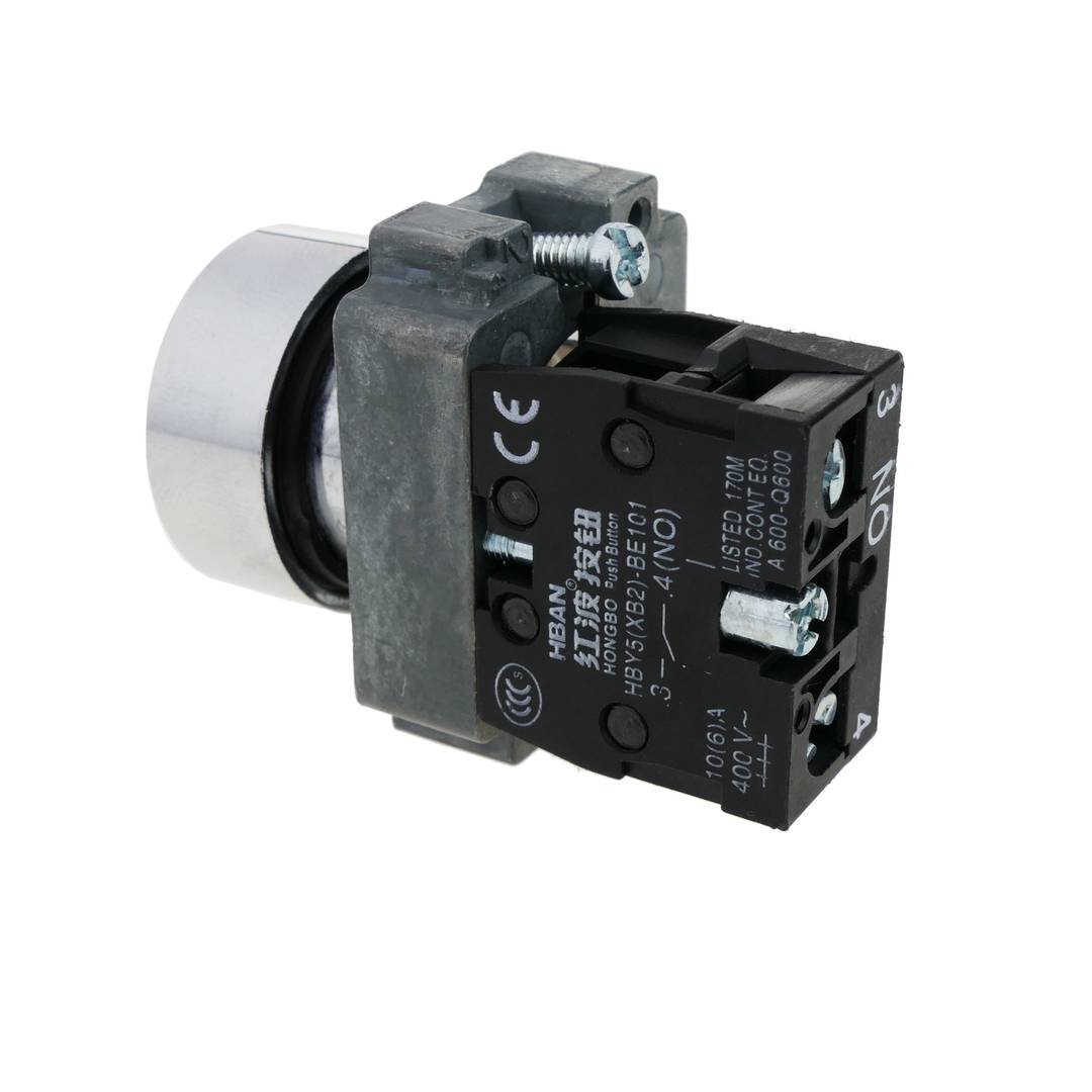 Push button momentary 22mm 1NO 400V 10A normally open yellow - Cablematic