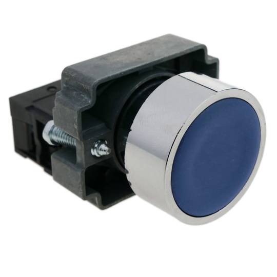 Botão de pressão momentâneo 22mm 1NO 400V 10A normalmente aberto azul