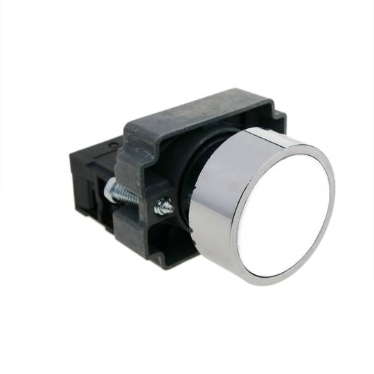 Drukknop 22mm 1NO 400V 10A normaal open wit