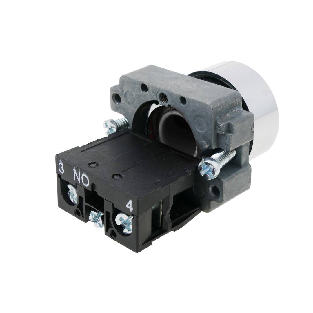 Drukknop 22mm 1NO 400V 10A normaal open wit
