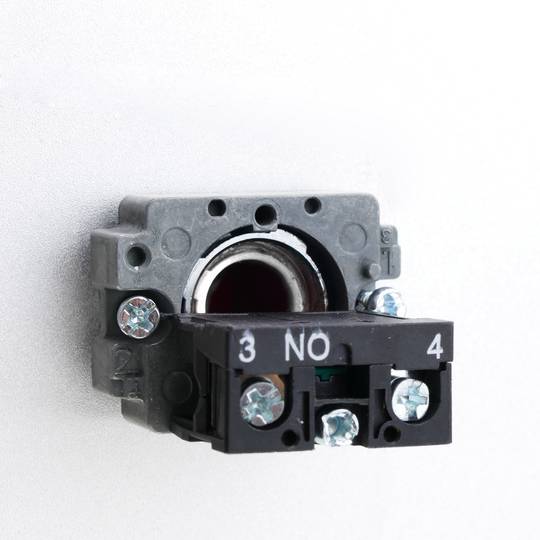 Drukknop 22mm 1NO 400V 10A normaal open wit