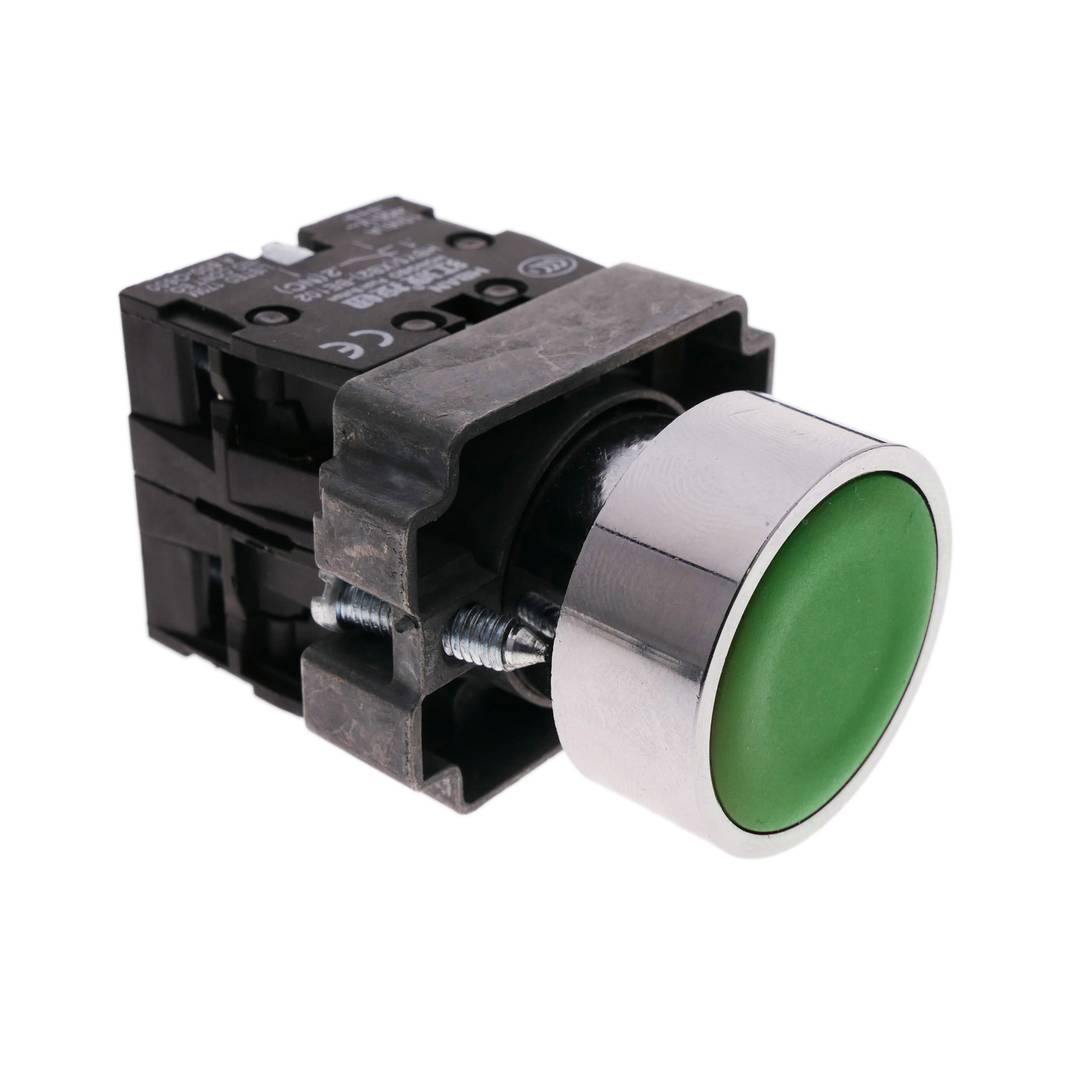 Push button momentary 22mm 1NO 1NC 400V 10A normally open and normally  closed green Cablematic