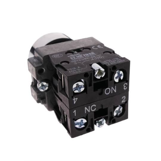 Bouton poussoir momentané 22mm 1NO 1NC 400V 10A normalement ouvert et fermé bleu