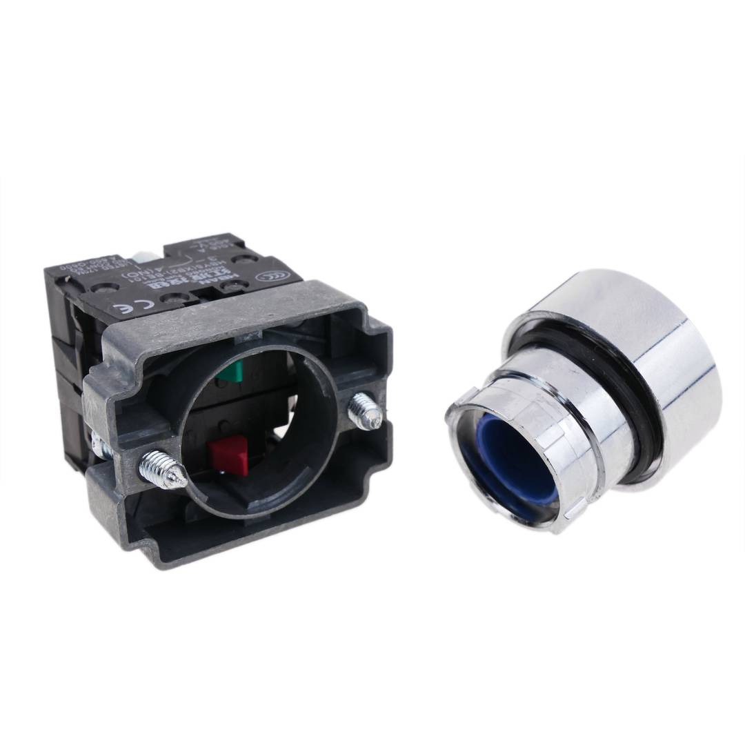 Bouton poussoir momentané 22mm 1NO 1NC 400V 10A normalement ouvert et fermé bleu
