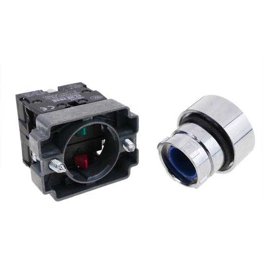 Bouton poussoir momentané 22mm 1NO 1NC 400V 10A normalement ouvert et fermé bleu