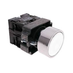 Botão de pressão momentâneo 22mm 1NO1NC 400V 10A normalmente aberto e fechado branco