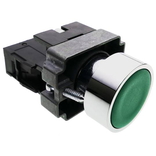 Bouton poussoir verrouillage 22mm 400V 10A vert