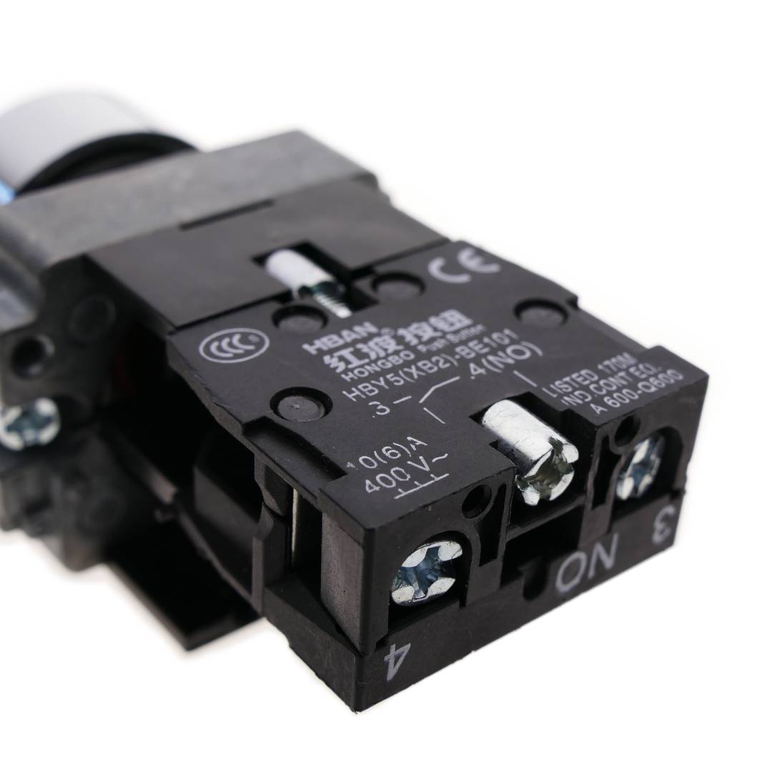 Koppelingsknop 22mm 400V 10A met geel slot