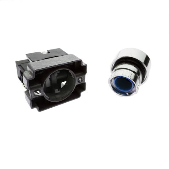 Polsador d'enganxament 22mm 200 V 10A amb bloqueig blau