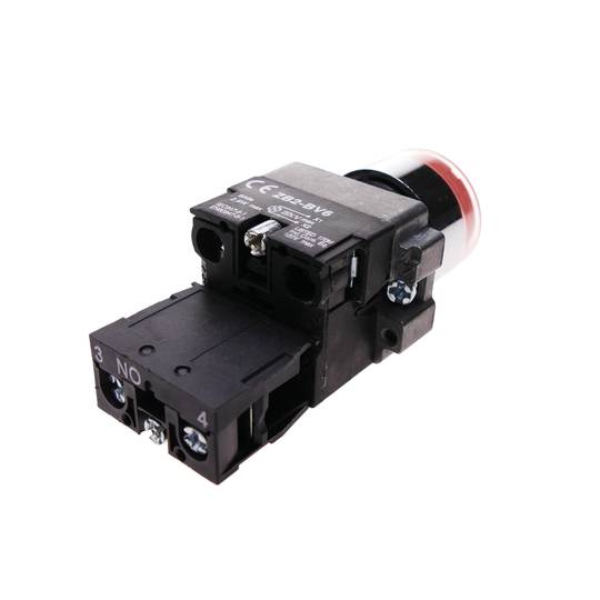 Pulsante momentaneo interruttore 22mm 1NO 400V 10A normalmente aperto con luce LED rosso