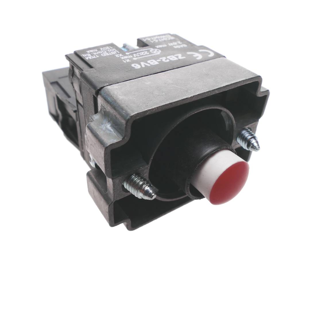 Pulsante momentaneo interruttore 22mm 1NO 400V 10A normalmente aperto con luce LED rosso