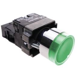 Chwilowy przycisk 22mm 1NO 400V 10A normalnie otwarty z zielonym światłem LED