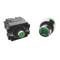 Botão de pressão momentâneo 22mm 1NO 400V 10A normalmente aberto com luz LED verde