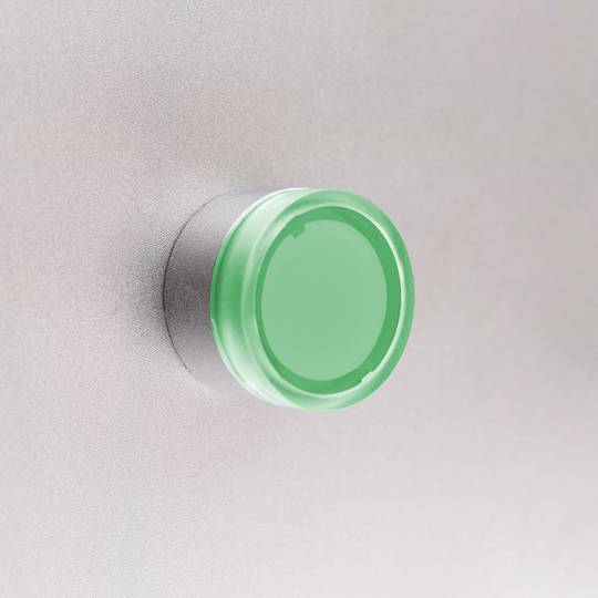 Botão de pressão momentâneo 22mm 1NO 400V 10A normalmente aberto com luz LED verde