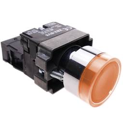 Botão de pressão momentâneo 22mm 1NO 400V 10A normalmente aberto com luz LED laranja