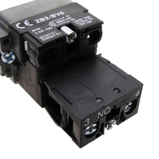 Pulsador momentáneo 22mm 1NO 400V 10A normal abierto con luz LED naranja