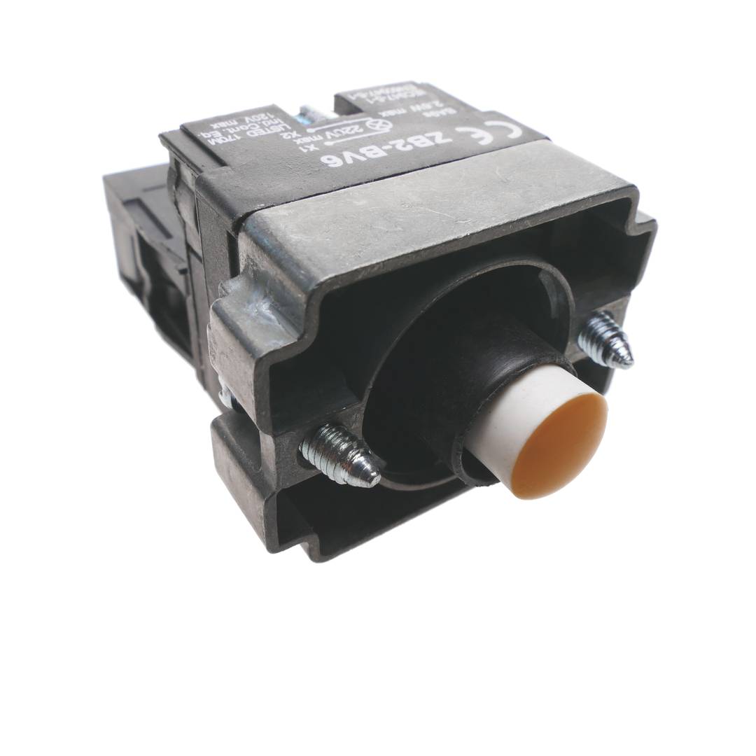 Pulsador momentáneo 22mm 1NO 400V 10A normal abierto con luz LED naranja