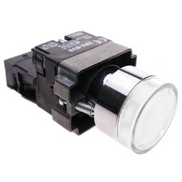 Pulsador momentáneo 22mm 1NO 400V 10A normal abierto con luz LED blanco