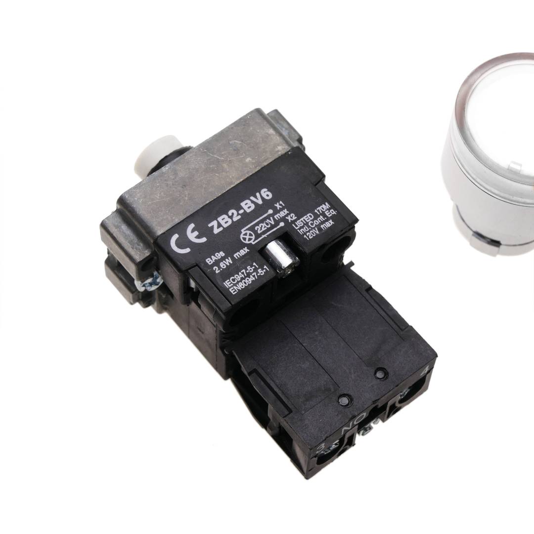 Momentary Taste Push button schalter 22mm 1NO 400V 10A normalerweise geöffnet mit LED-Licht weißen