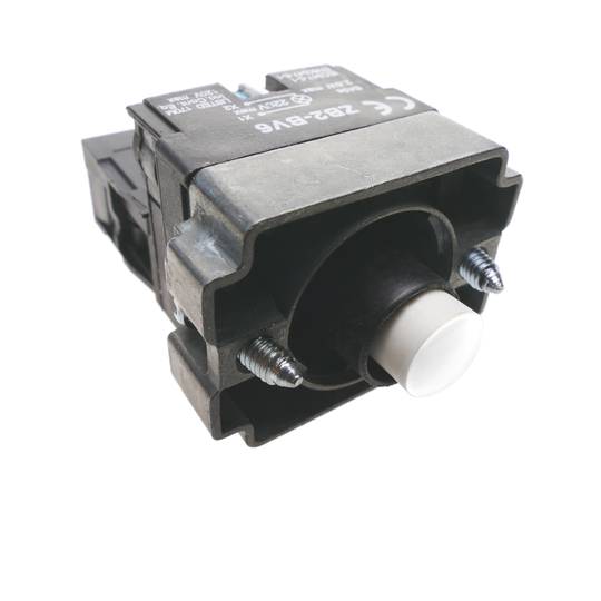 Chwilowy przycisk 22mm 1NC 400V 10A normalnie zamknięty białym światłem LED