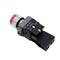 Botão de pressão com trava 22mm 400V 10A com luz LED vermelho