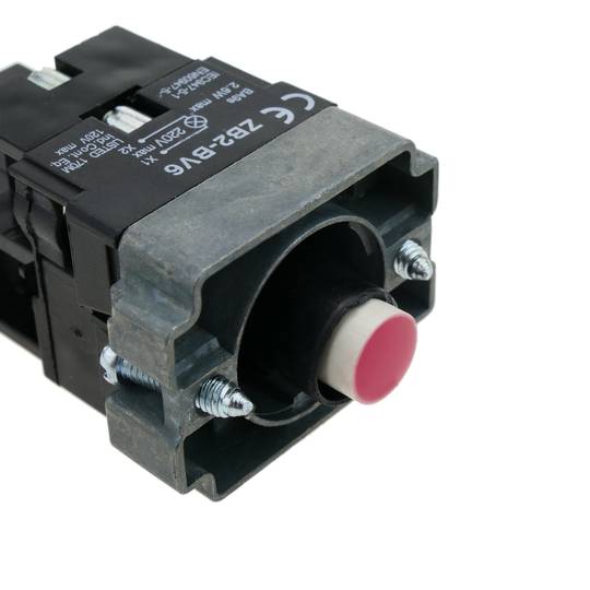 Botão de pressão com trava 22mm 400V 10A com luz LED vermelho