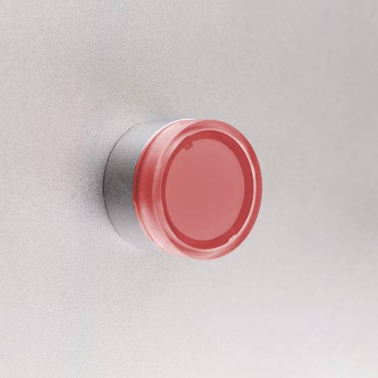 Botão de pressão com trava 22mm 400V 10A com luz LED vermelho