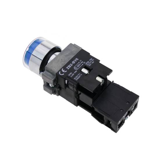 Przycisk zaczepu 22mm 220V 10A z zamkiem i niebieskim światłem LED