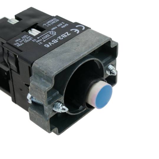 Przycisk zaczepu 22mm 220V 10A z zamkiem i niebieskim światłem LED