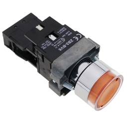Koppelingsknop 22mm 220V 10A met slot en oranje LED-licht