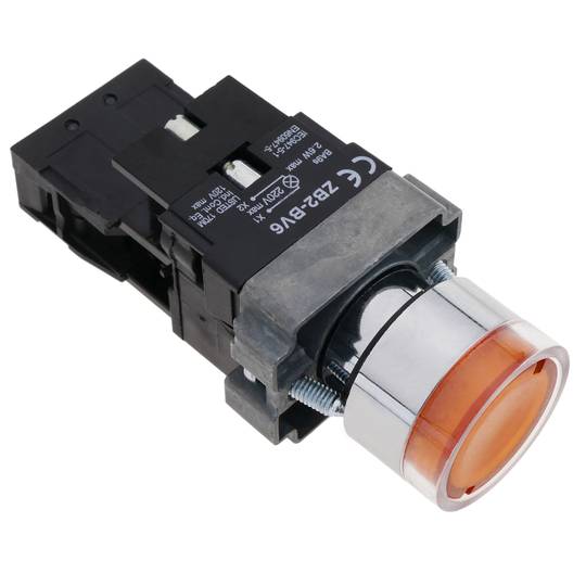 Pulsante interruttore di blocco 22mm 400V 10A con luce a LED arancio