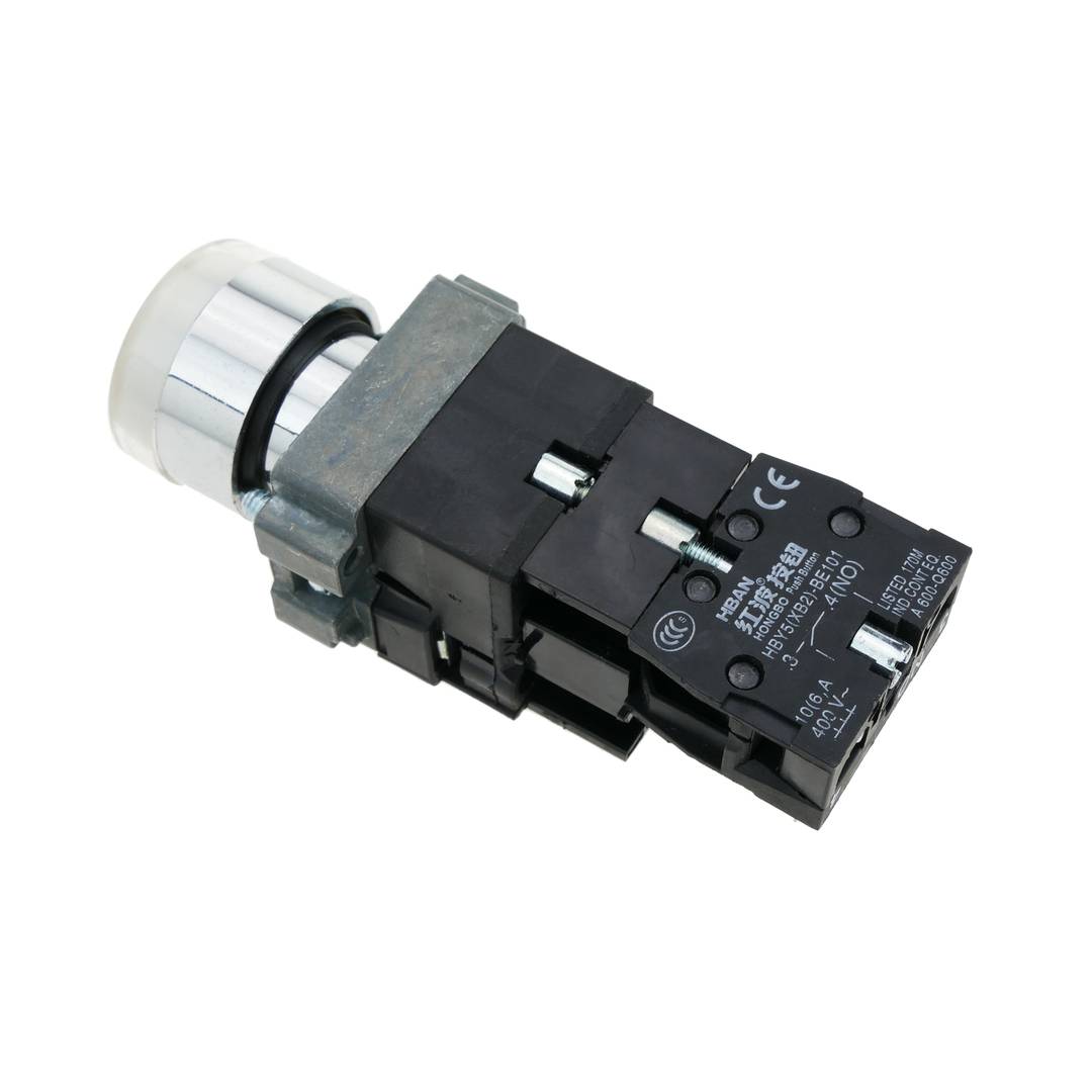 Pulsante interruttore di blocco 22mm 400V 10A con luce a LED bianca