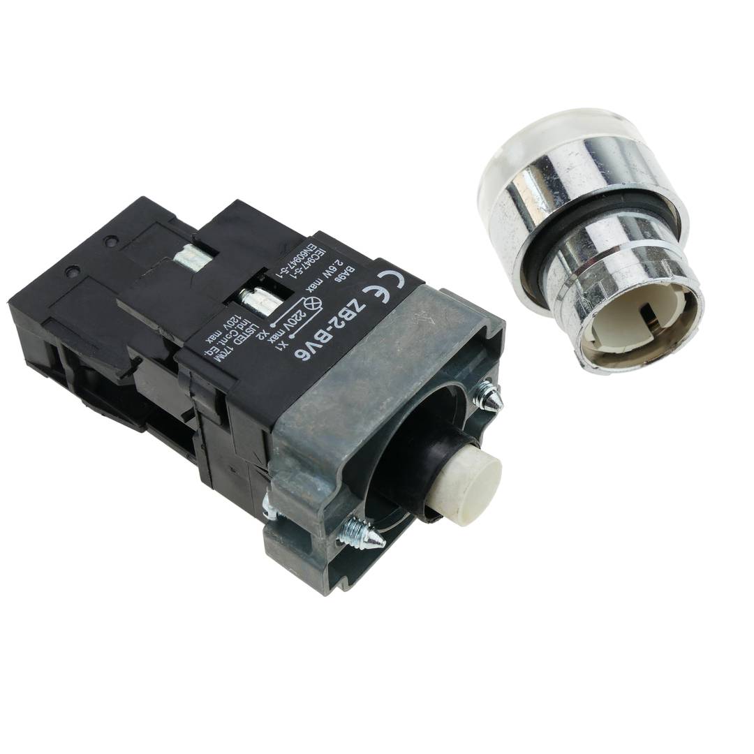 Pulsante interruttore di blocco 22mm 400V 10A con luce a LED bianca