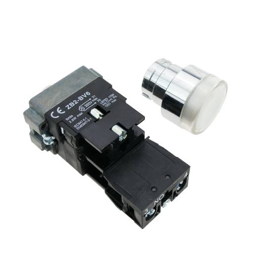 Pulsante interruttore di blocco 22mm 400V 10A con luce a LED bianca