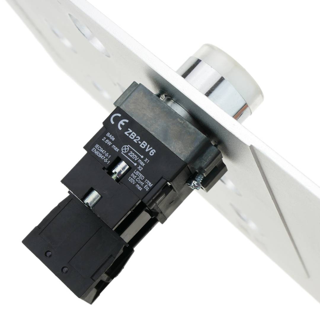 Pulsante interruttore di blocco 22mm 400V 10A con luce a LED bianca