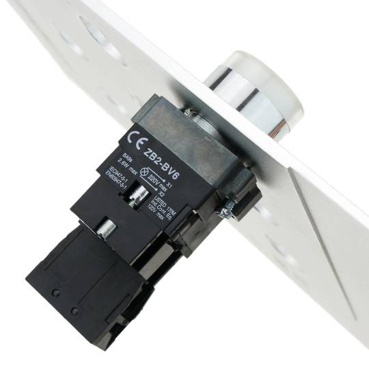 Pulsante interruttore di blocco 22mm 400V 10A con luce a LED bianca