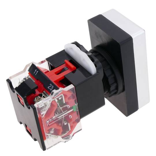 Interruptor de doble pulsador momentáneo 22mm 1NO1NC 500V 10A con bloqueo
