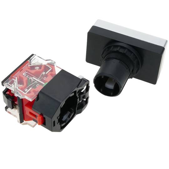 Interruptor de doble pulsador momentáneo 22mm 1NO1NC 500V 10A con bloqueo