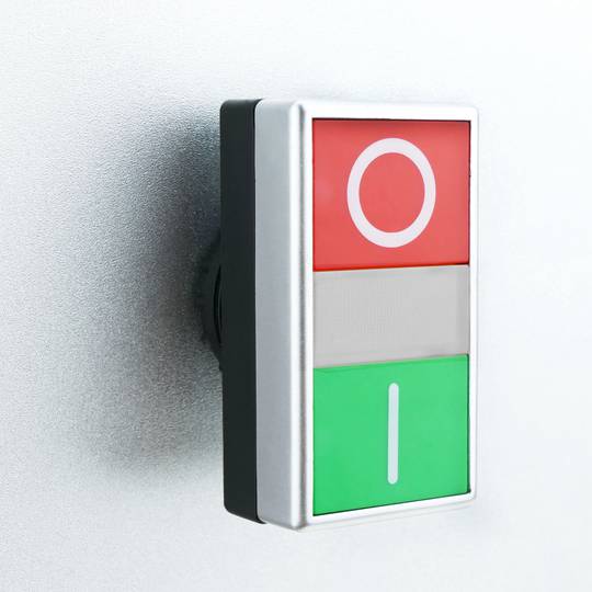Interruptor de doble pulsador momentáneo 22mm 1NO1NC 500V 10A con bloqueo