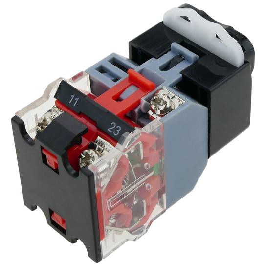 Interruptor de doble pulsador momentáneo 22mm 1NO1NC 500V 10A con bloqueo y luz