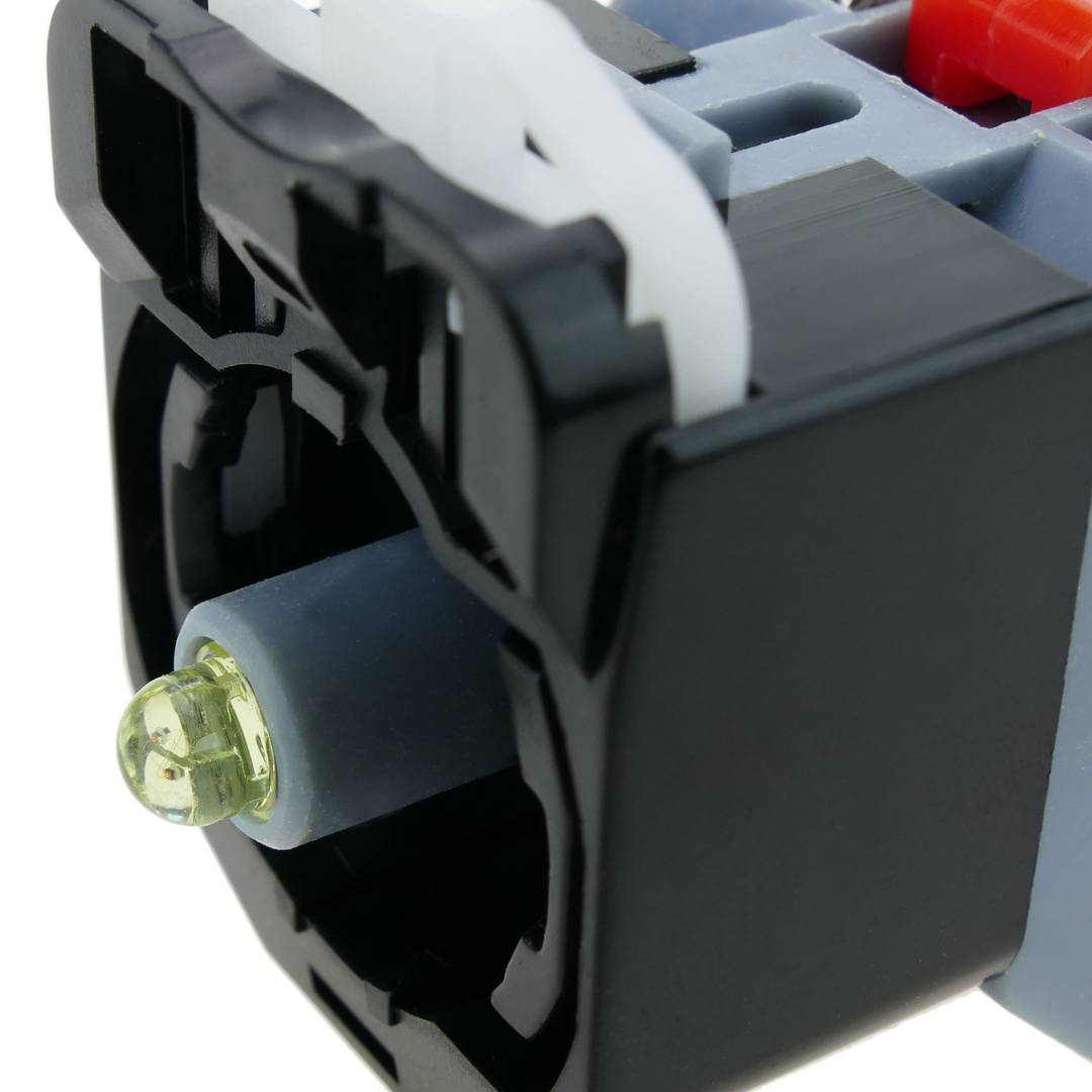 Interruptor de doble pulsador momentáneo 22mm 1NO1NC 500V 10A con bloqueo y luz