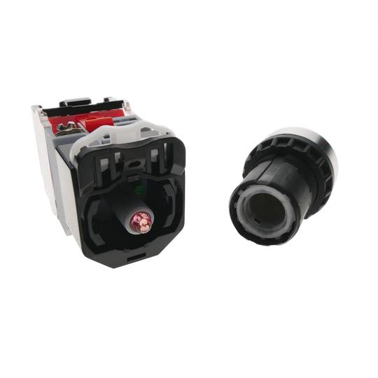 Pulsador de enganche 22mm 220V 10A con luz LED
