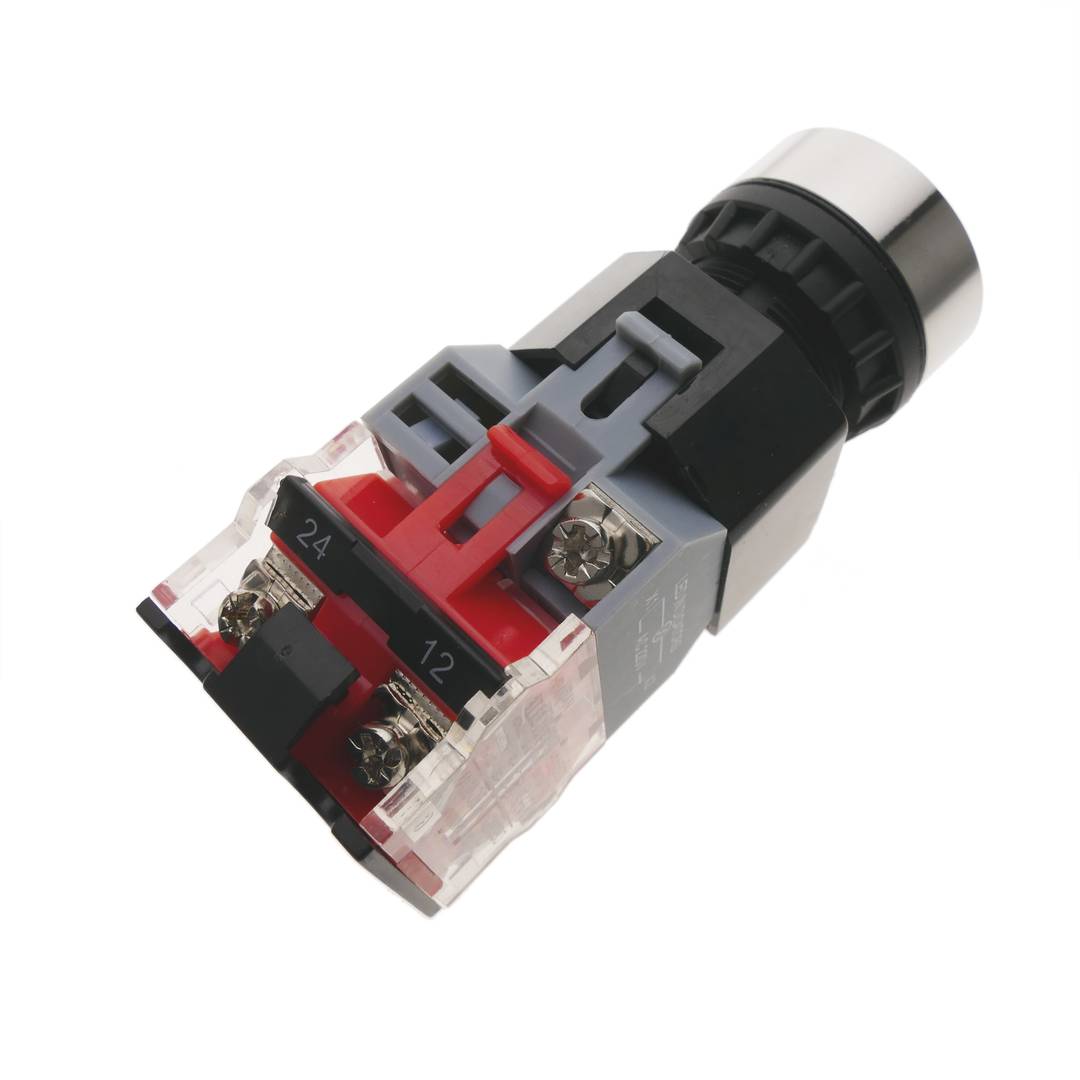 Pulsador de enganche 22mm 220V 10A con luz LED