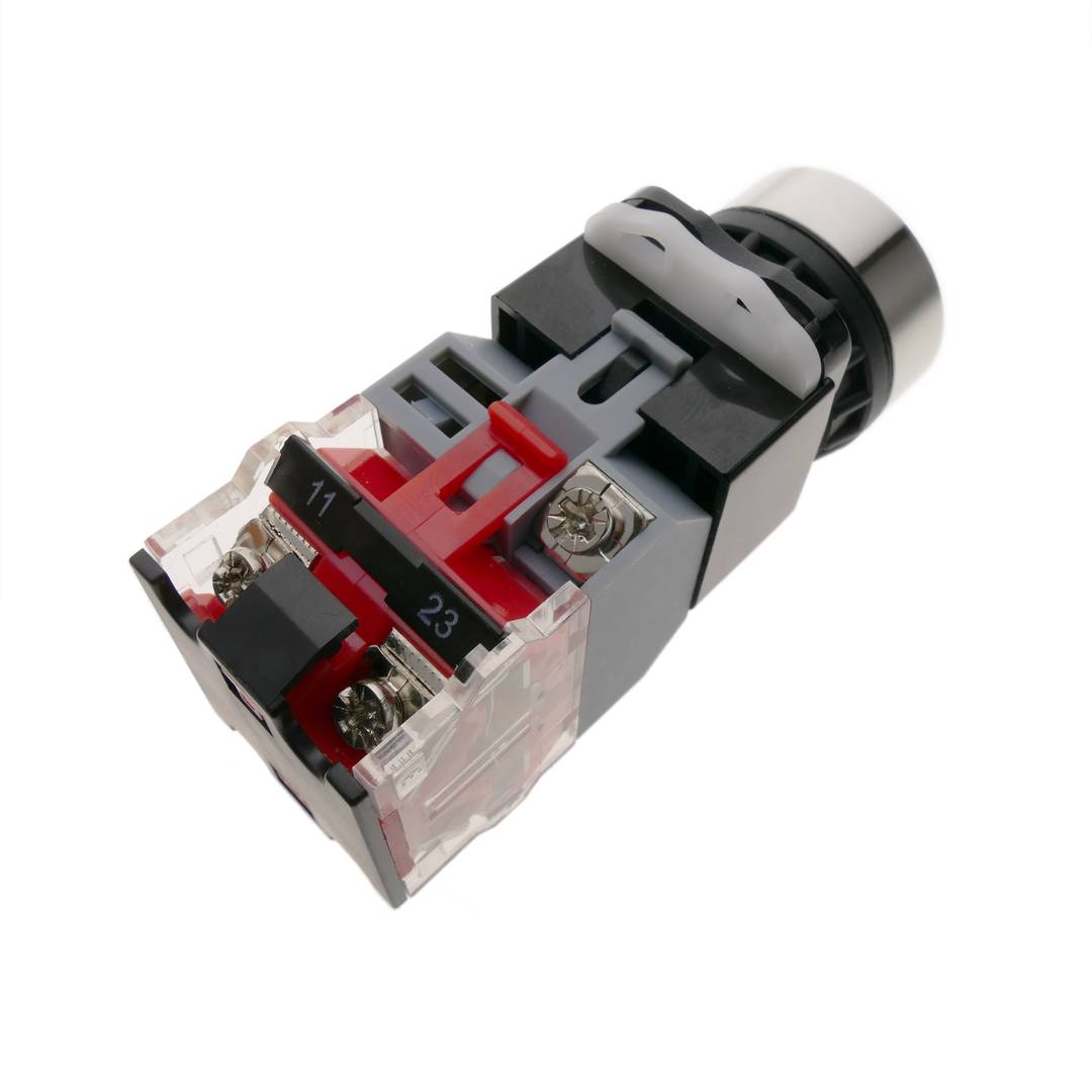 Pulsador de enganche 22mm 220V 10A con luz LED
