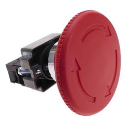 Noodstopknop 22 mm 1NO 400 V 10A met slot met 60 mm paddestoel
