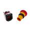 Polsador d'aturada d'emergència 22mm 1NO1NC 500V 10A amb bloqueig amb bolet de 40mm