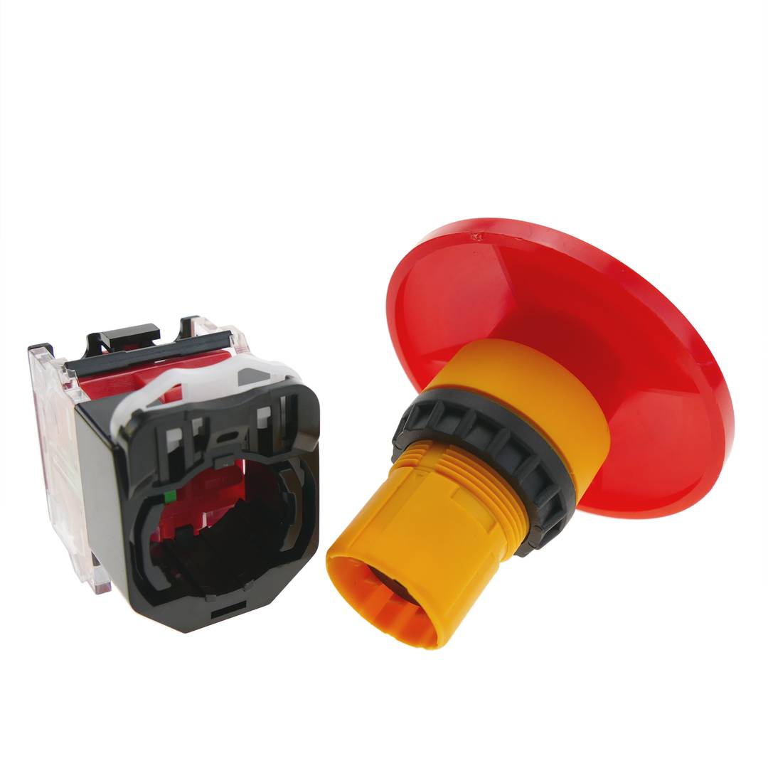 Emergency stop push button 22mm 1NO 1NC 500V 10A with locking mushroom 60mm