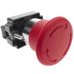 Noodstopknop 22mm 1NC 400V 10A met slot met 40mm paddestoel